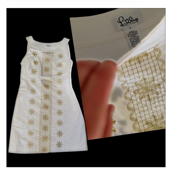 Lilly Pulitzer Dresses & Skirts - Lilly Pulitzer White and Gold  Dress